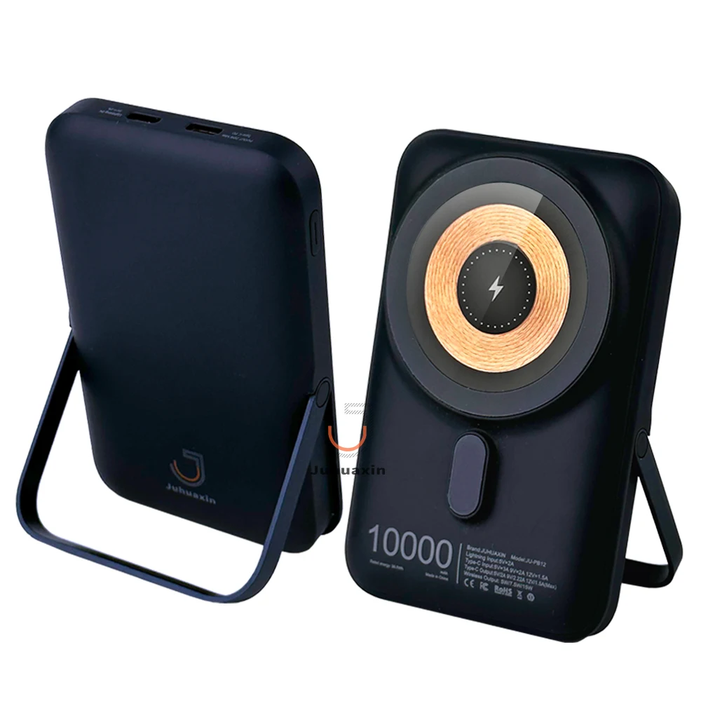 10000mAh Mini Wireless Battery  Phone Charger Magnetic Fast Charging Power Bank with Holder for iPh 16 15 14 Promax