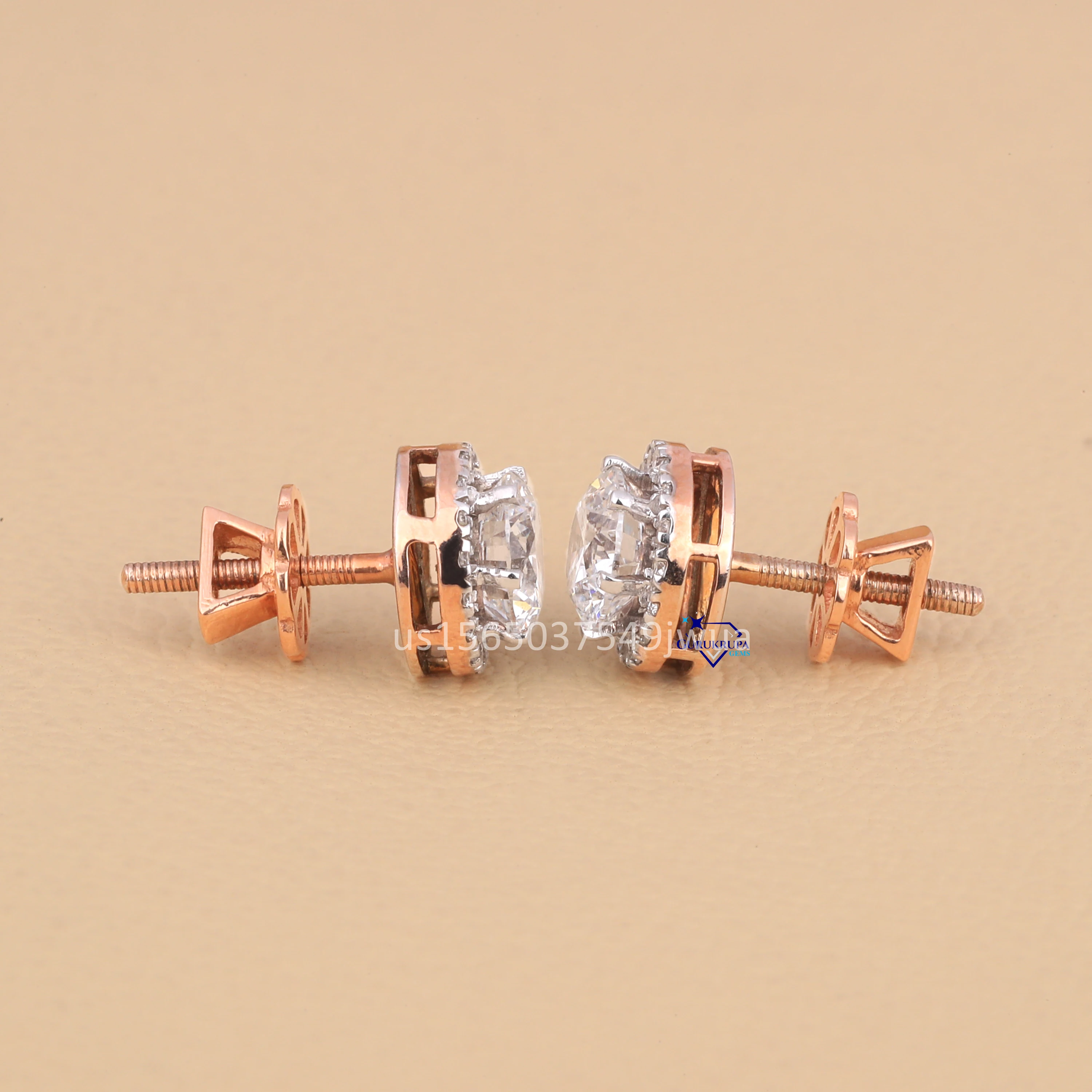 piercing jewelry 6 prongs set Moissanite diamond stud earrings in white 14K women earrings Real diamond ear studs jewelry