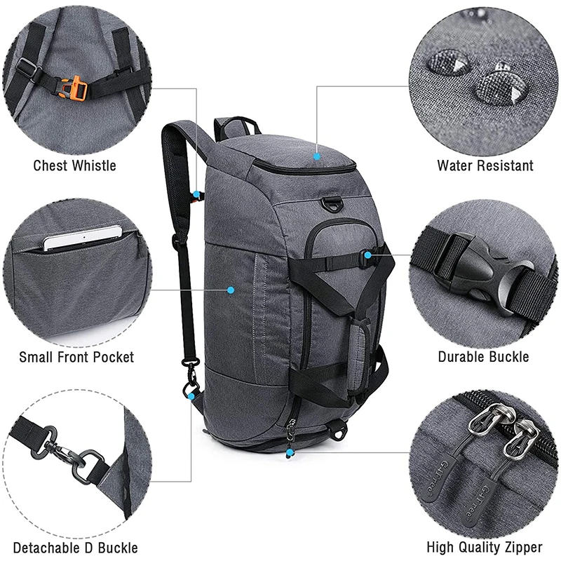 Custom Made 3-Way Duffle Backpack Gym Bag for Men Women Sports Duffel Bag with Shoe Compartment Travel Backpack Luggage