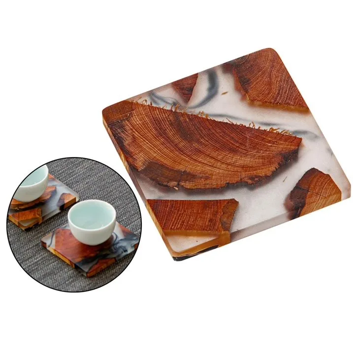New Arrival Table Top Decorative Resin Coasters OEM Customized Size Designed Resin Art Coasters Supplier From India
