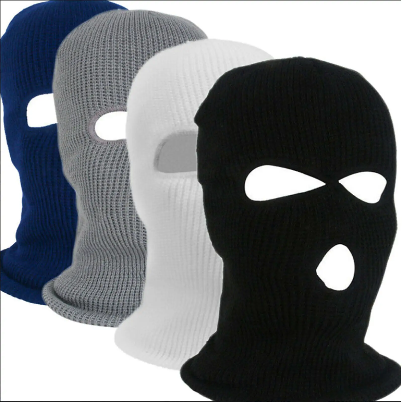 3 Hole knitted Full Face Mask Ski Mask Cycling Cap Outdoor Beanie Tactical Hat balaclava custom distressed ski masks