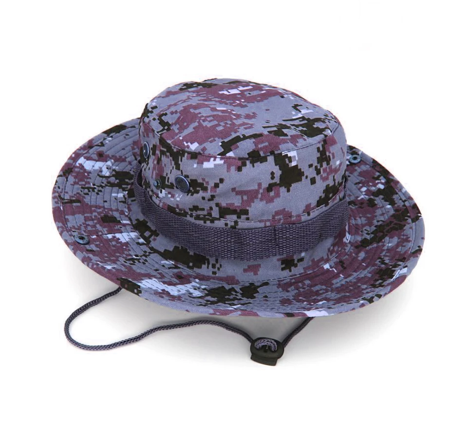 Wholesale Custom Logo Fashion Cotton Wide Brim  Boonie Sun Hat UV Protection Men Women Multiple Design