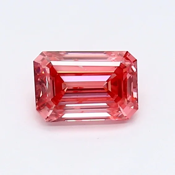 IGI 1.01 ct FV Pk Fancy Vivid Pink Emerald Cut Lab Grown Diamond Diamond VS2 Clarity for Engagement Ring or Jewelry Making
