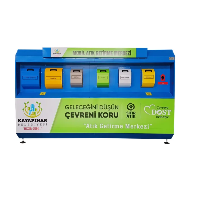 MOBILE  WASTE COLLECTION CENTER for Recycling Glass Bottle  Plastic  Can Paper Electronic vegetable oil with Sorting