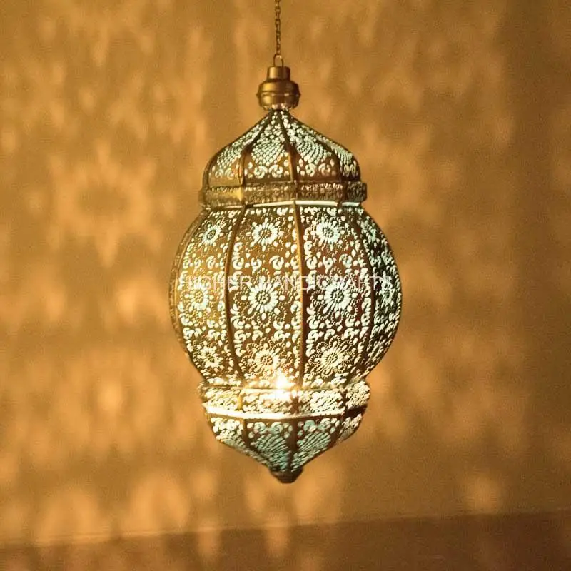Hand Etched Geometrical Ceiling Hanging Lamp for Indoor & Outdoor Lighting Interior LED Lamps