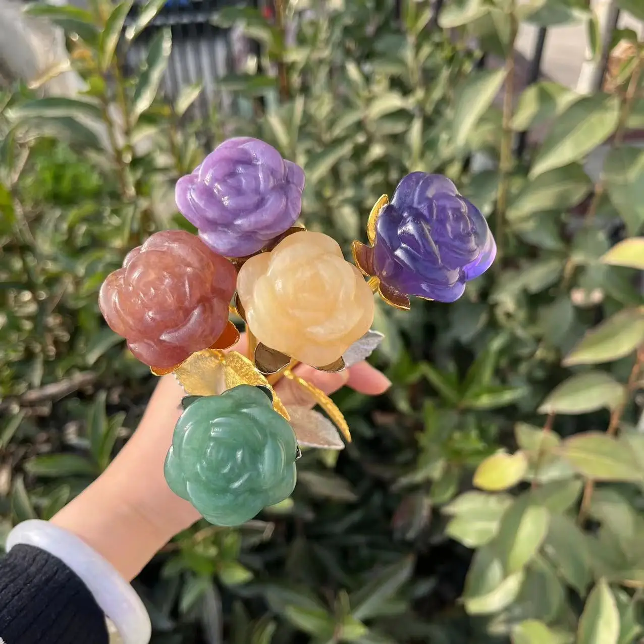 Cheap Price Wholesale Natural Healing Crystal Rose Flower Carvings Craft For Gift