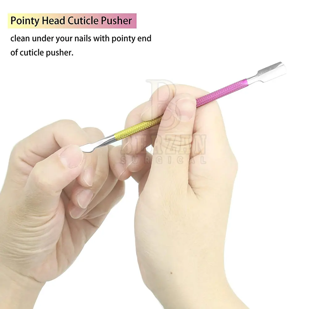 Personalised Logo Metal Nail File Cuticle Nipper Pusher Remover Cuticle Pusher/Nail Tools/Beauty care instruments