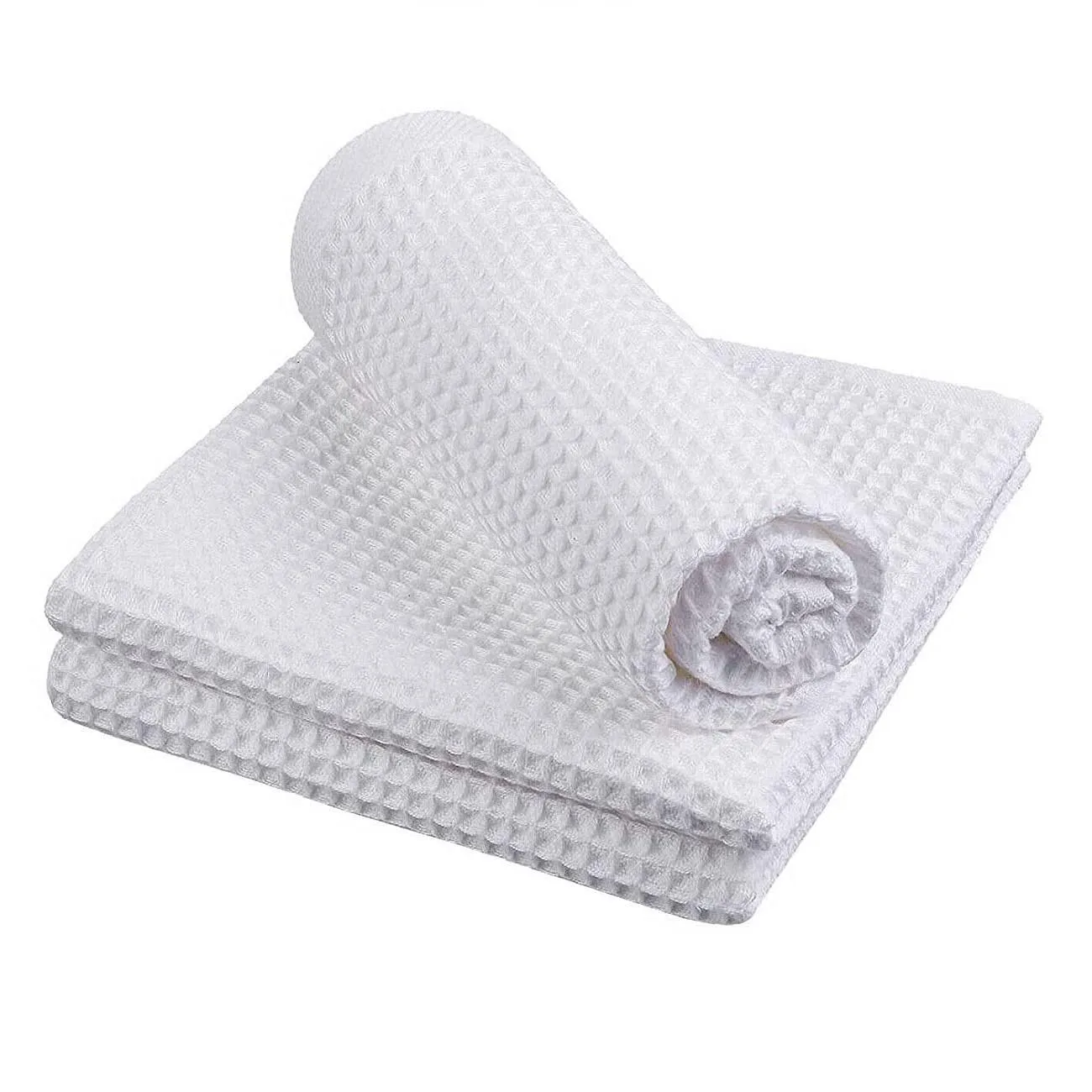 Pure White Home Extra Large Waffle Tea Towel Pack Of 3 100% Cotton Kitchen Towels Glass Cleaning Dish Cloth Sustainable Reusable