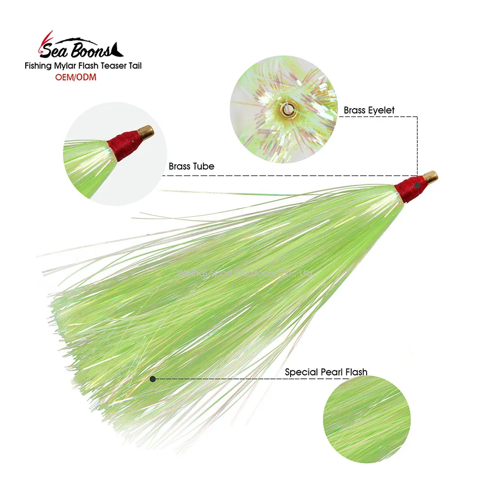 8cm10cm Mylar Flash Teaser Tuna Jig Fishing Lure Fly Bait Bucktail Bright Tinsel Fly Tying Material For Bass Rig Fishing