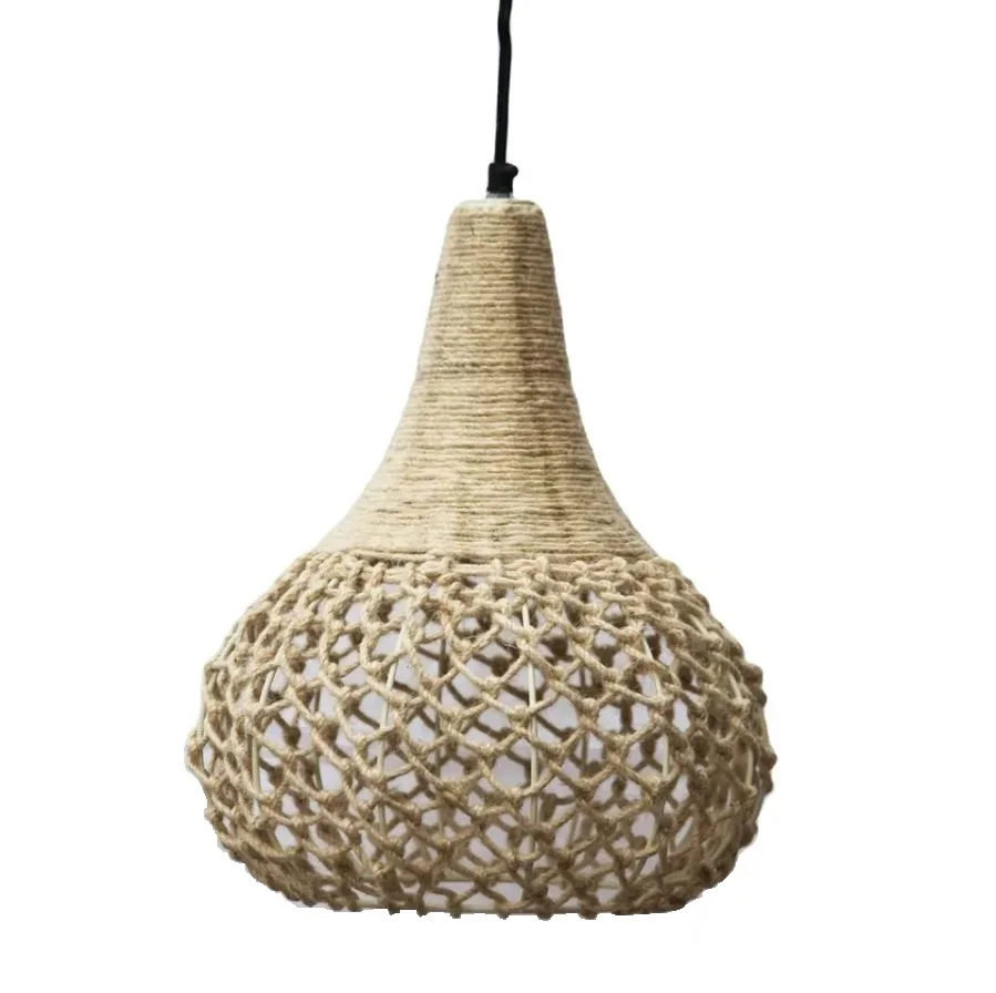 Handmade Rope Pendant Hanging Lamp New latest Design. Natural Color With Lacquer Coated Manufacturer And Exporter.
