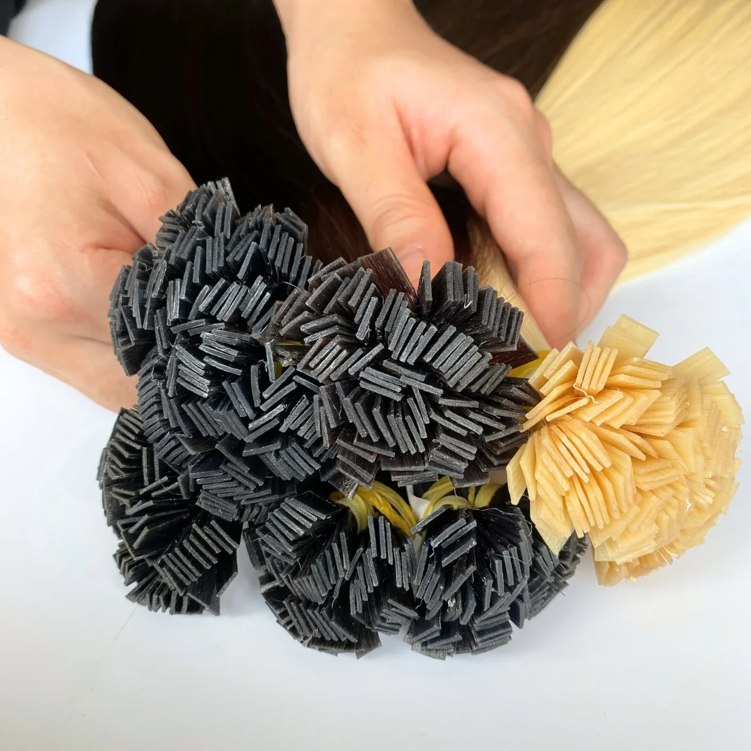 Wholesale European Human Hair Extensions 100 grams Keratin Bonds Flat Tip Human Hair Extensions