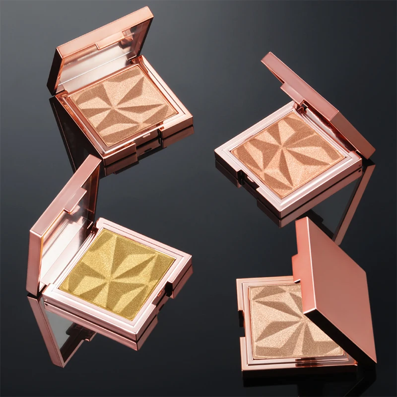 Cruelty free cosmetics makeup high pigments private label highlighter palette custom logo highlighter palette