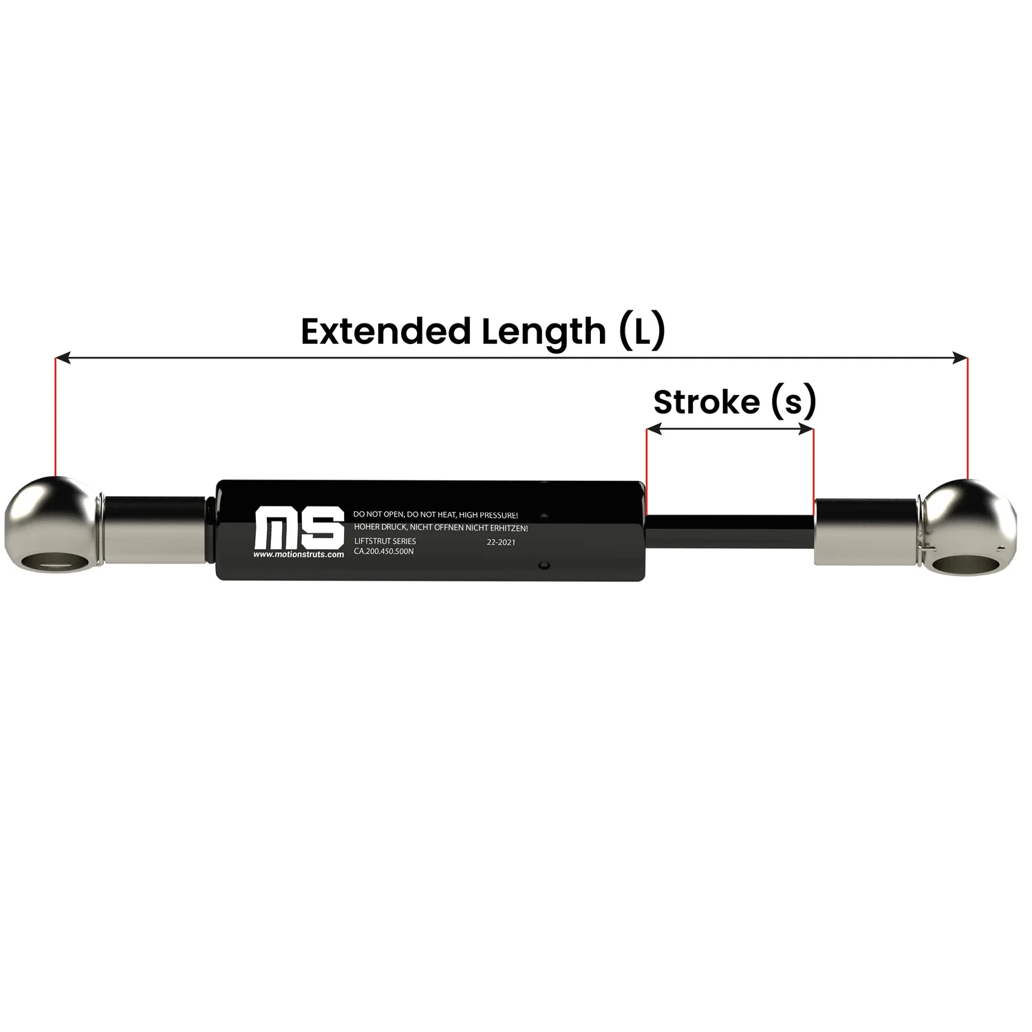 LS14BA-350-832-F1 Сертифицированный 832 мм стальной газовый поршневой толкающий компонент промышленной системы 350 тактовый компрессионный