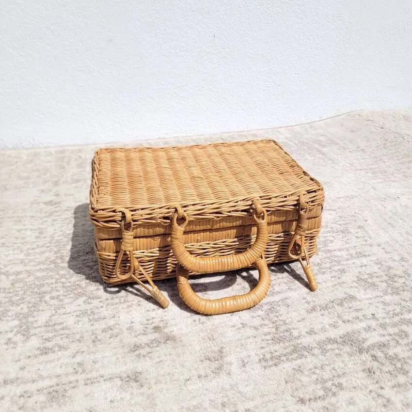 Lovely kids suitcase set baby rattan small luggage handmade natural premium quality wicker suitcases