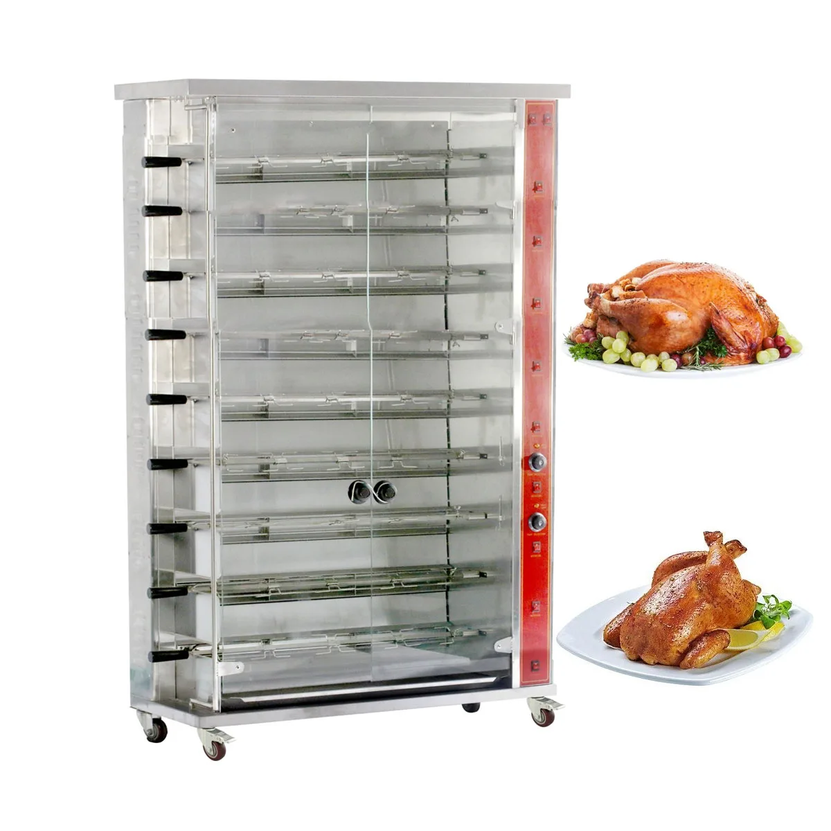 9  rod rotisserie oven / chicken roasting machine 304 stainless steel gas roast chicken stove chicken and duck