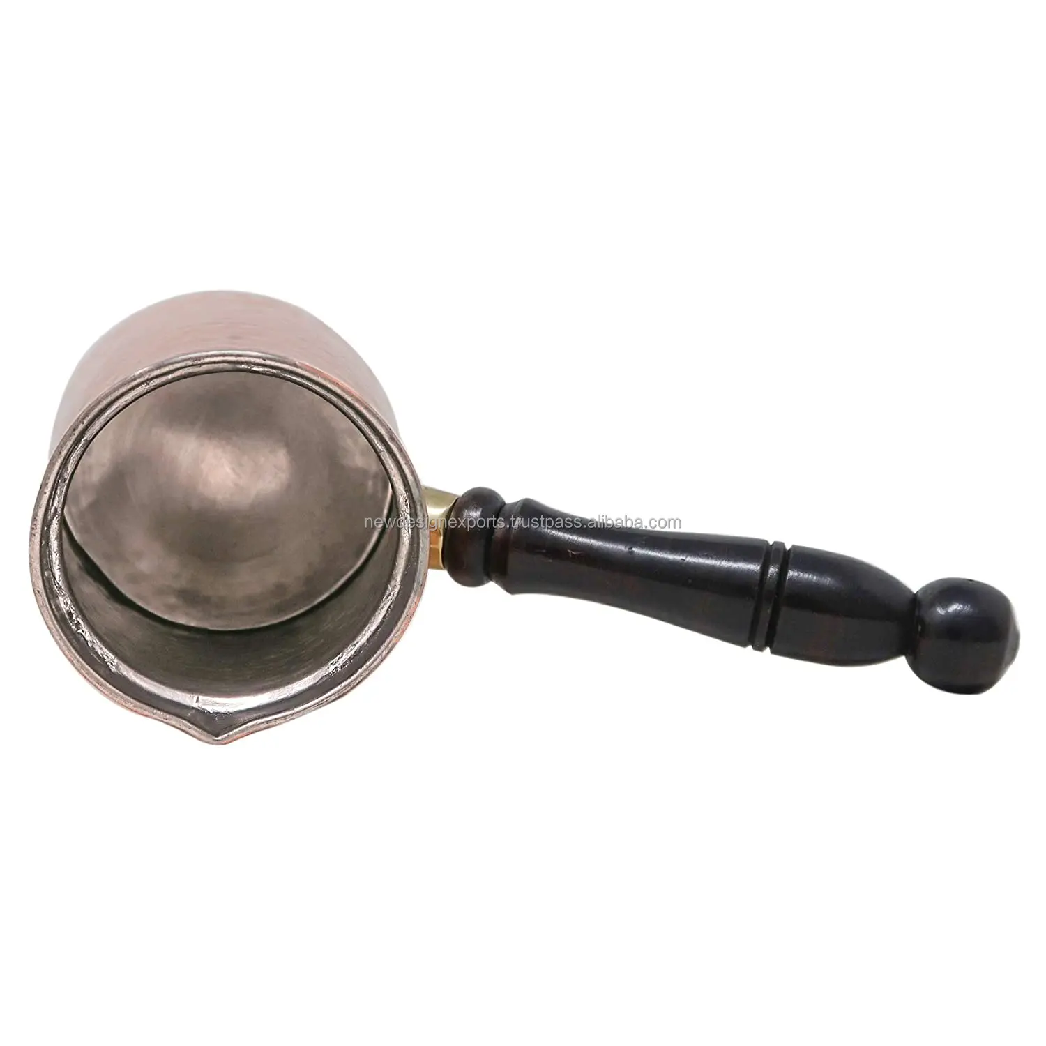 Copper Mug Long Handle Turkish Pot for Warming Water Coffee Tea, 300 ml