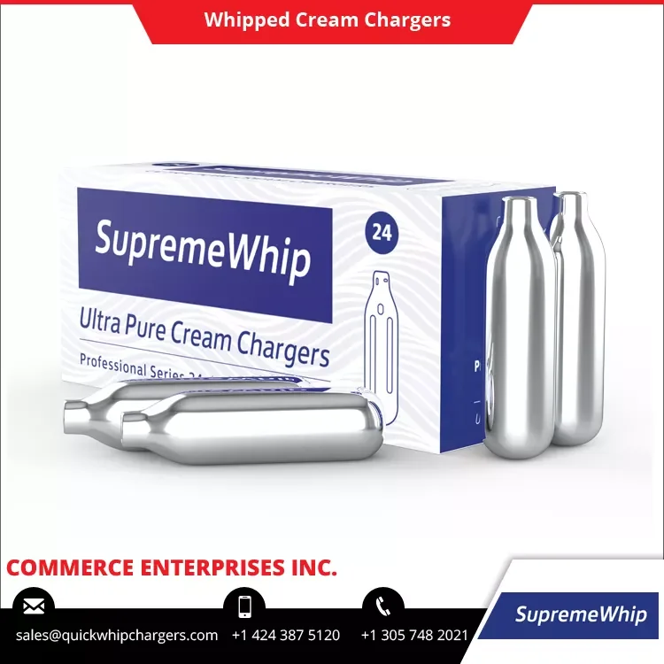 CE / EU Certified Best Dessert Making Tool SupremeWhip 8.2g Whipped Cream Chargers at Low Market Price for Cake Decor