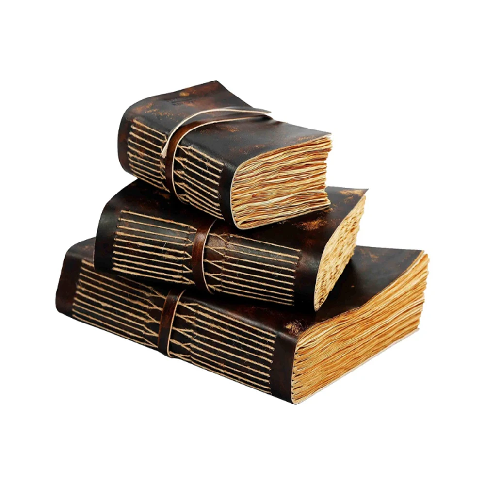 Оптовая продажа, ежедневник ручной работы из натуральной кожи, Книга теней с блокнотом, персонализированный блокнот для путешествий