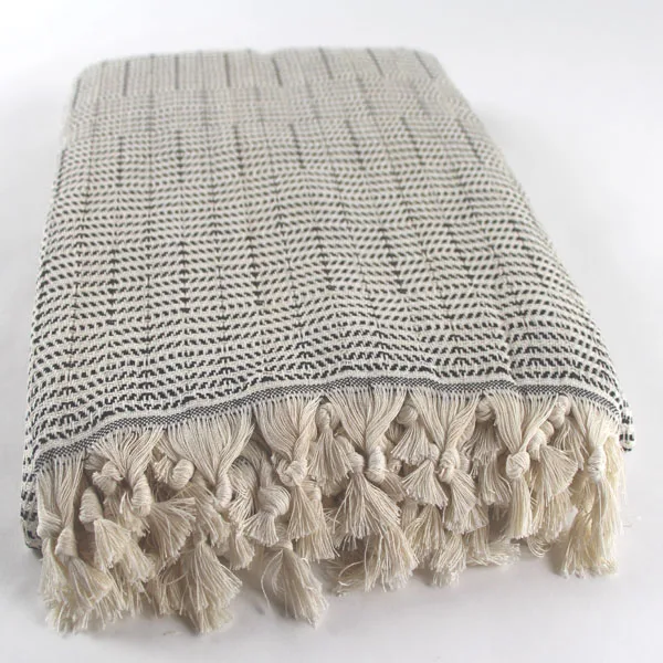 Black Chess Throw Bedspread Handwoven Cotton Sofa Turkish Furniture Throw Cotton Throw King Size