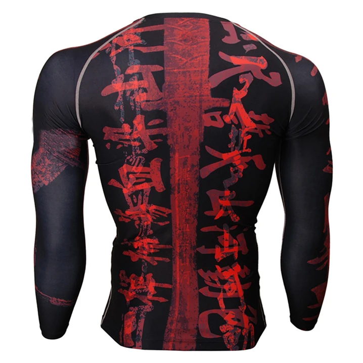 OEM изготовленный на заказ Rash Guard Лидер продаж Короткие рукава Компрессионные спортивные рубашки с графическим дизайном из спандекса ткани для MMA