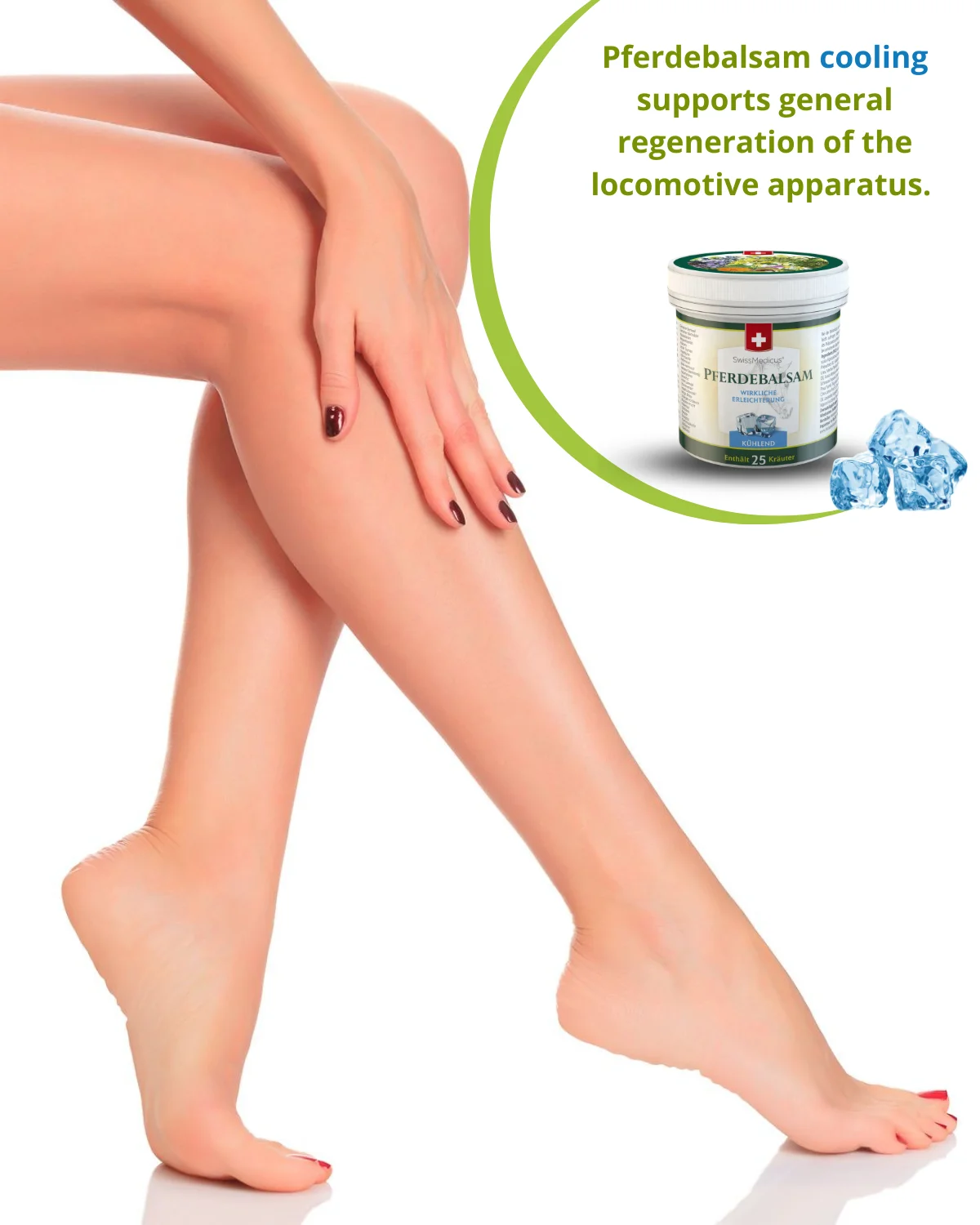 SwissMedicus Pferdebalsam cooling relief for heavy legs, Swiss quality, Pain relief cream, Cooling horse chestnut cream, 250 ml