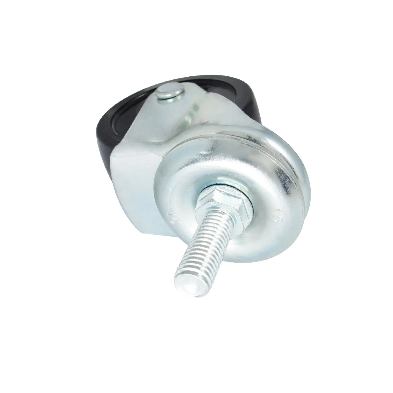 Threaded Screw Mounting Roller Wheel 2.5 Inch Dia With Zinc Coating