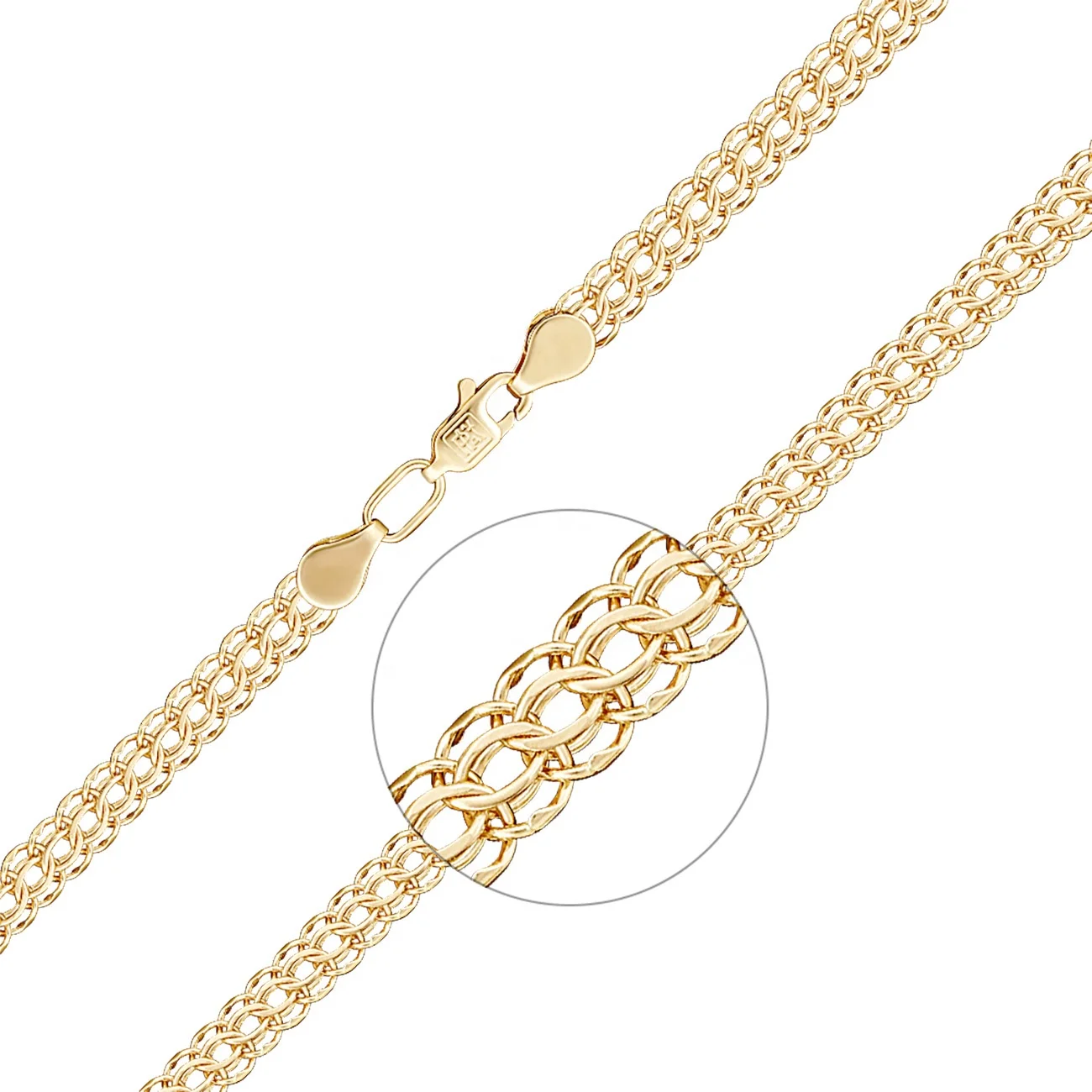 Charm Bismarck Python Chain 14K Yellow Red White Gold OEM ODM  jewelry accessories wholesale price