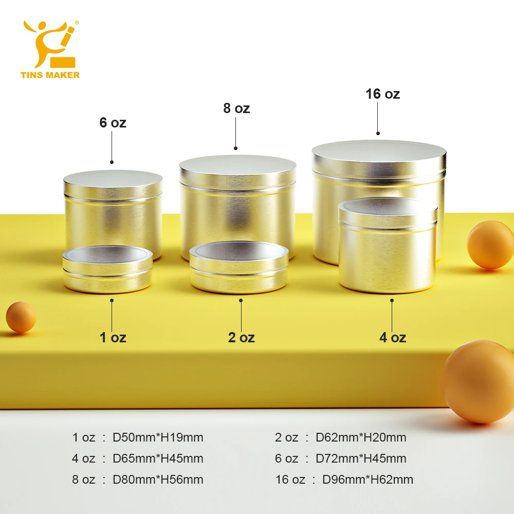 Recyclable 6Oz Tin Can Unique Square Metal Candle Jar Automatic Gold 250Ml Boxes Extinguisher Candies Travel Customizable Metal