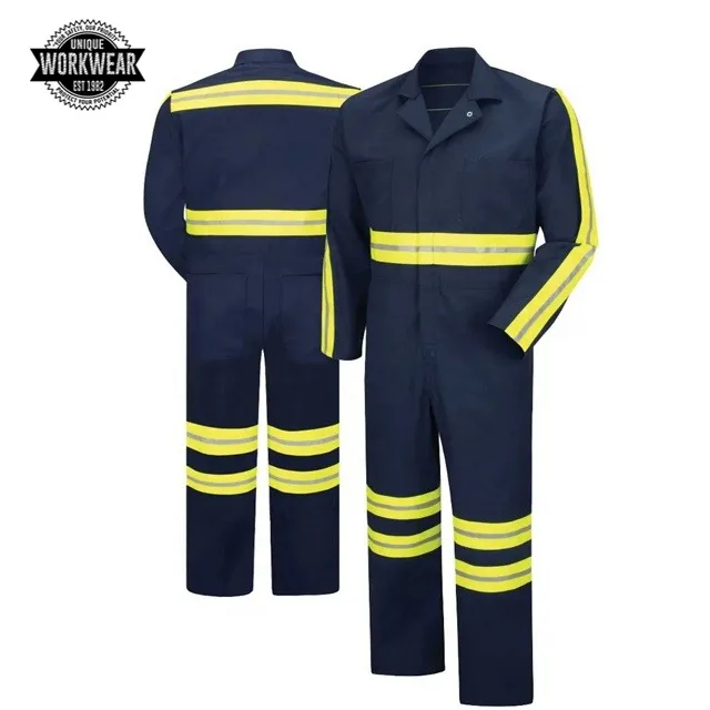 Wholesale Men Work Wear High Visibility Safety Construction Roadway Workwear Safety Reflective Coveralls and Bibs For Men