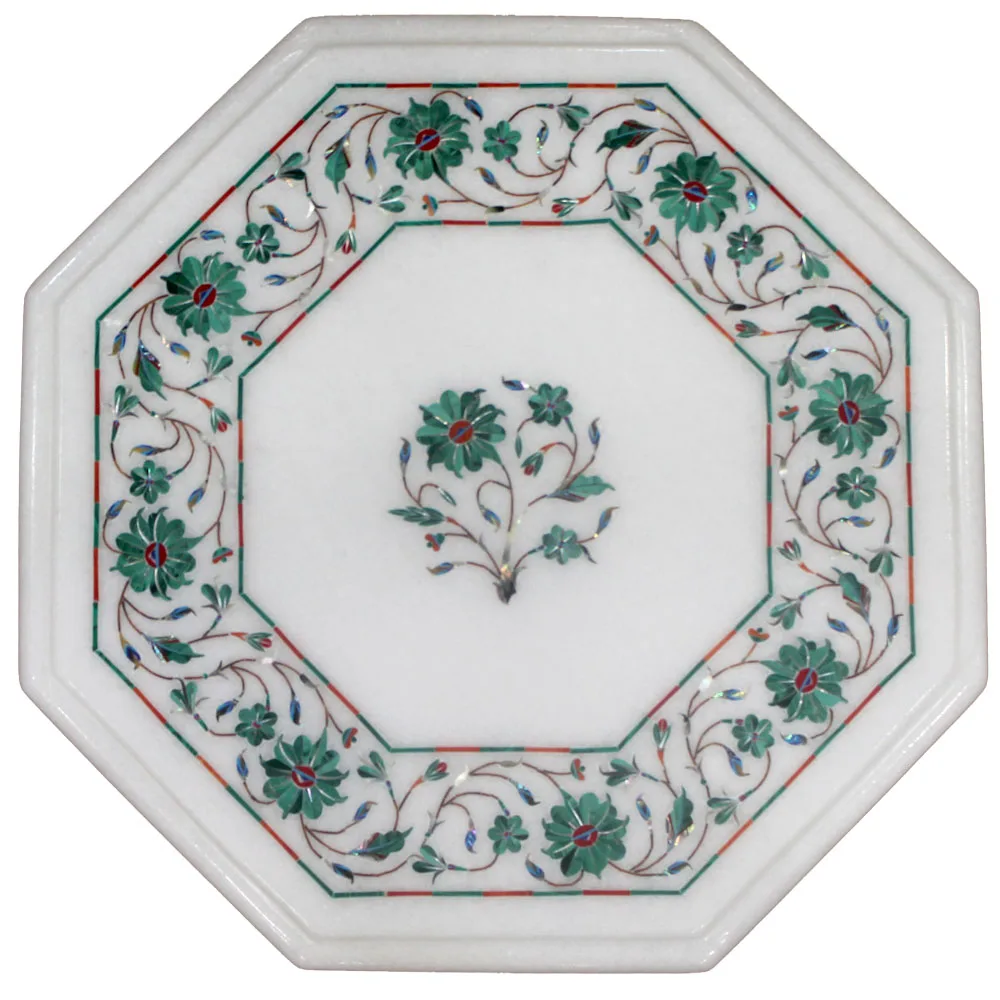 Turquoise Gemstone marble table top round rotating marble dining table top Round table top Coffee Table top Inlay