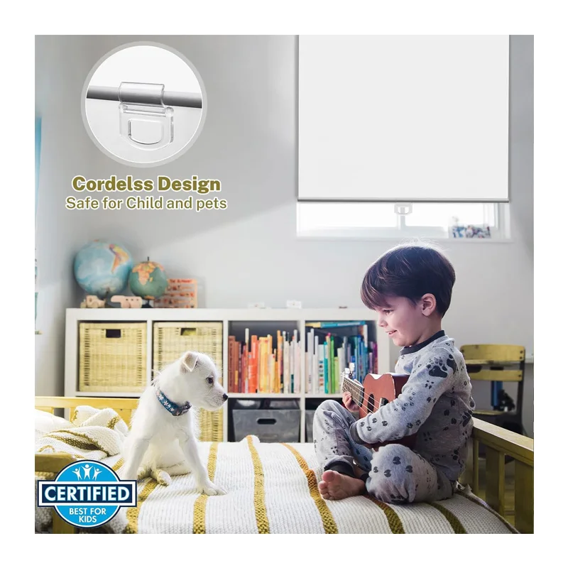 Thermal Sun Shading Fabric Manual Spring Cordless Roller Blind Window Shades For Bedroom