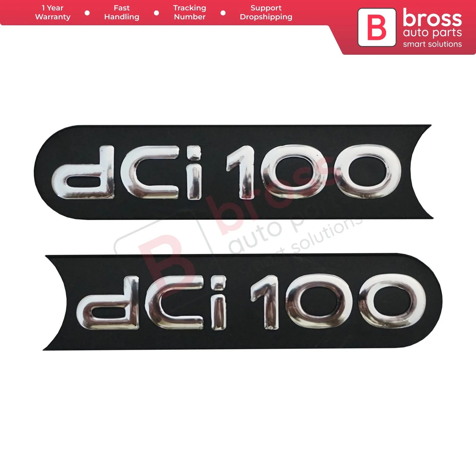 BSP567  2 Pieces Black dci 100 Badge Monogram Emblem Bross Auto Parts Made In Turkey