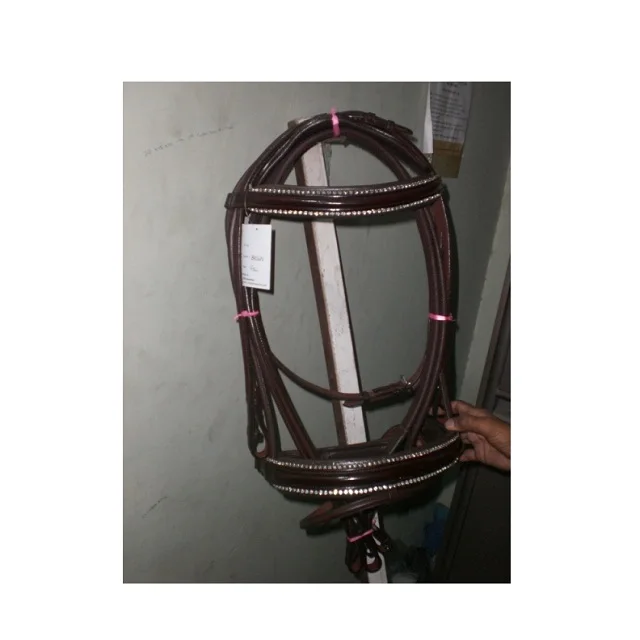 Horse Double Bridle rhinestone horse double bridle leather bridles with patent leather