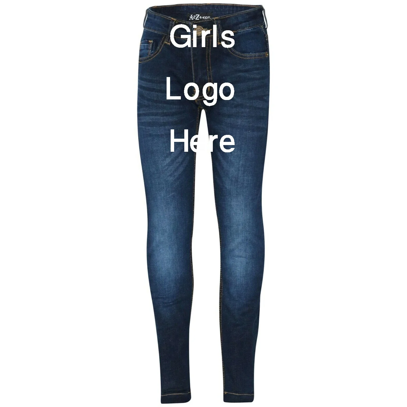 Export Oriented Premium Quality Customizable Kids Girls Jeans Pant Fashionable Casual Denim Pant Wholesale Cheap Price  From BD