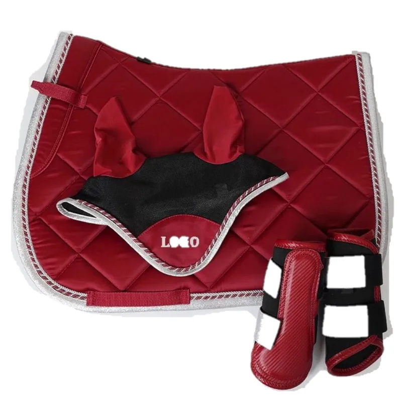 All purpose Saddle pad Fly veil neoprene boots complete collection assorted color contrast binding