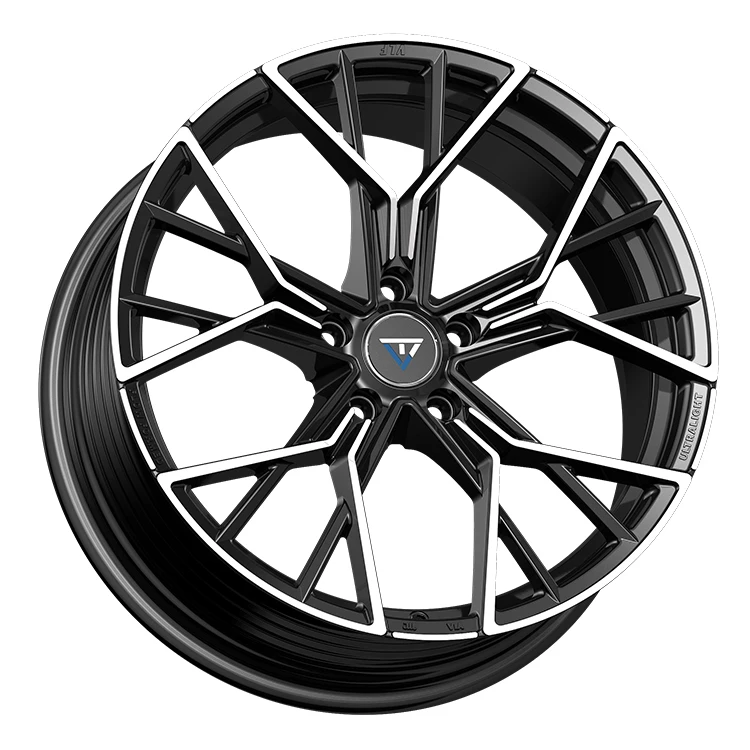 Supply Customized Size Car Wheels Rims 19 X 8.5J Modification Aluminum 5 Hole Black Machine Face Passenger Alloy Rims Wheel