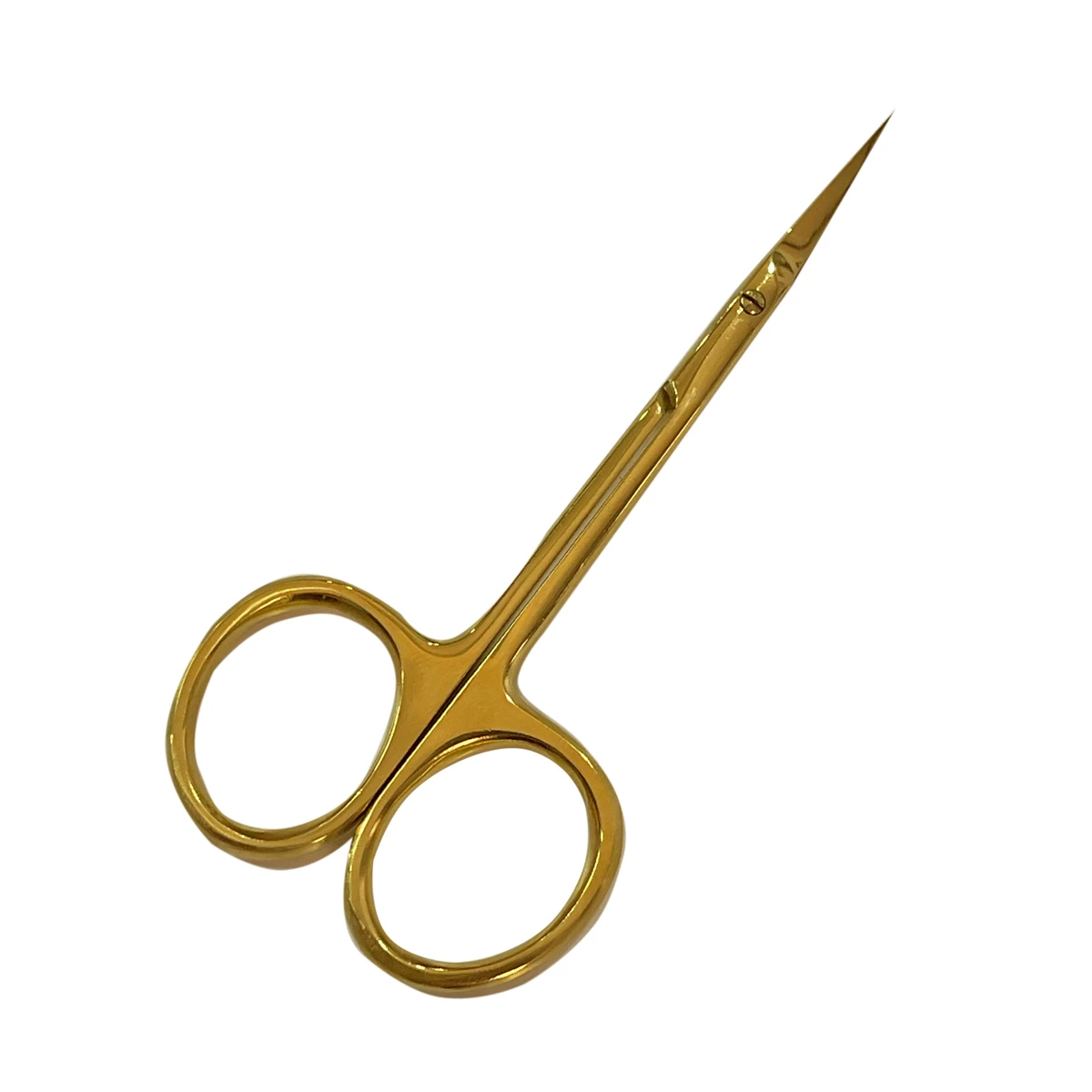 2024 Wholesale Best Quality Customized Logo Plasma Gold Finish Super Sharp Manicure Cuticle Scissor With Smooth Cutting OEM