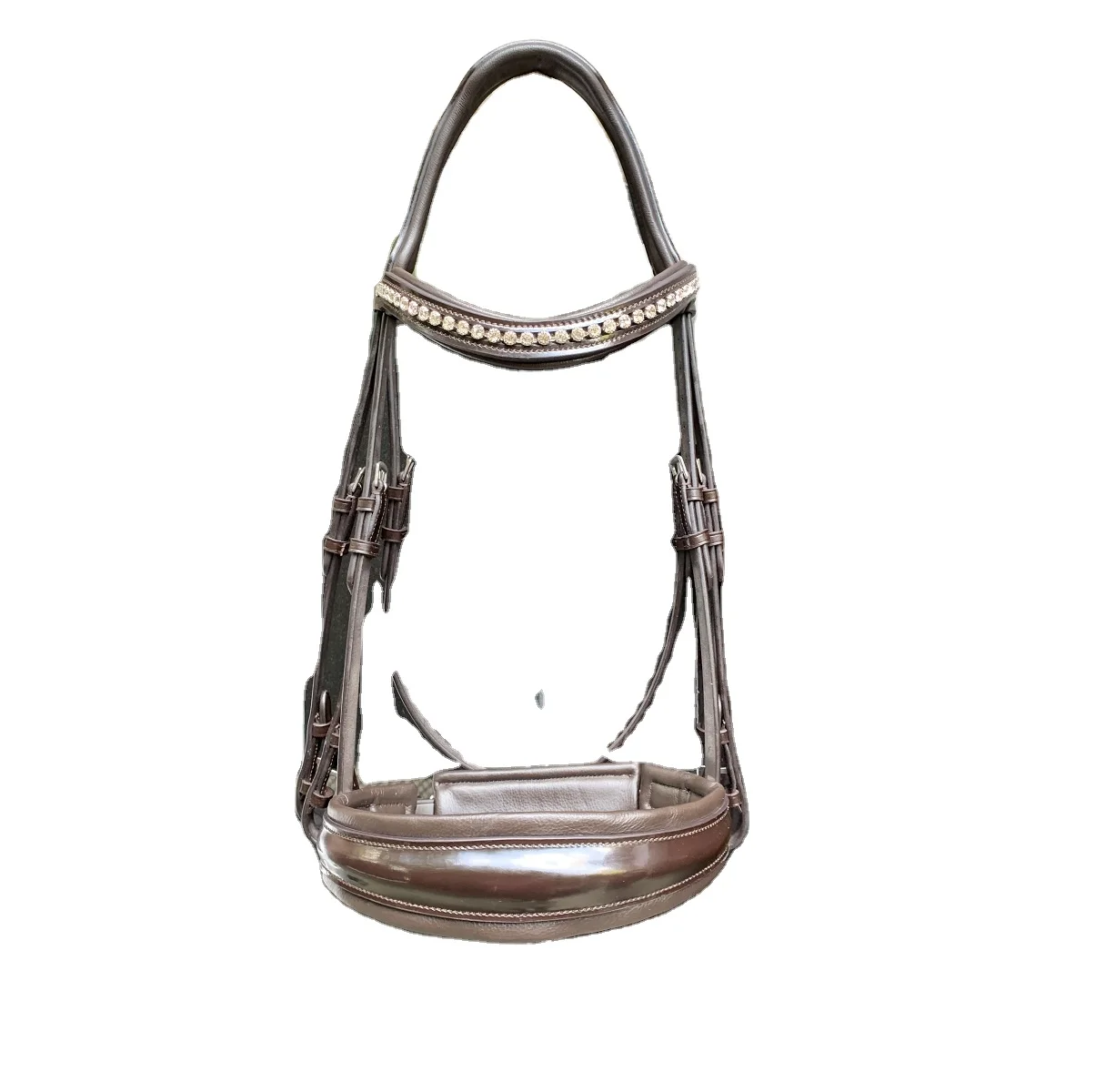 Высококачественная уздечка для лошадей с приподнятым носовым ремешком пряжки из нержавеющей стали мягкая подкладка белой коровы модные ремешки