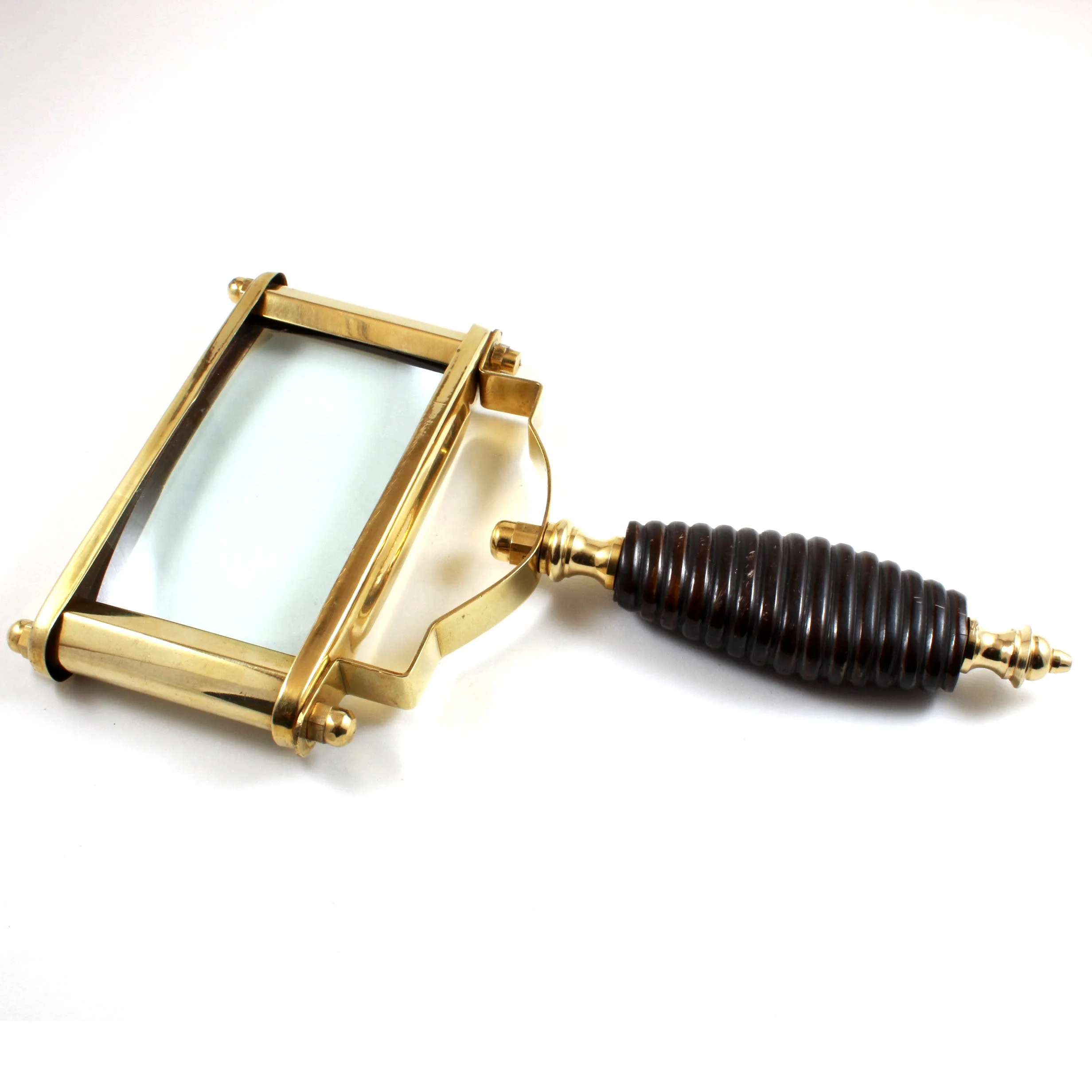 mini size brass magnifying glass natural wooden handle mirror and polish nautical classic