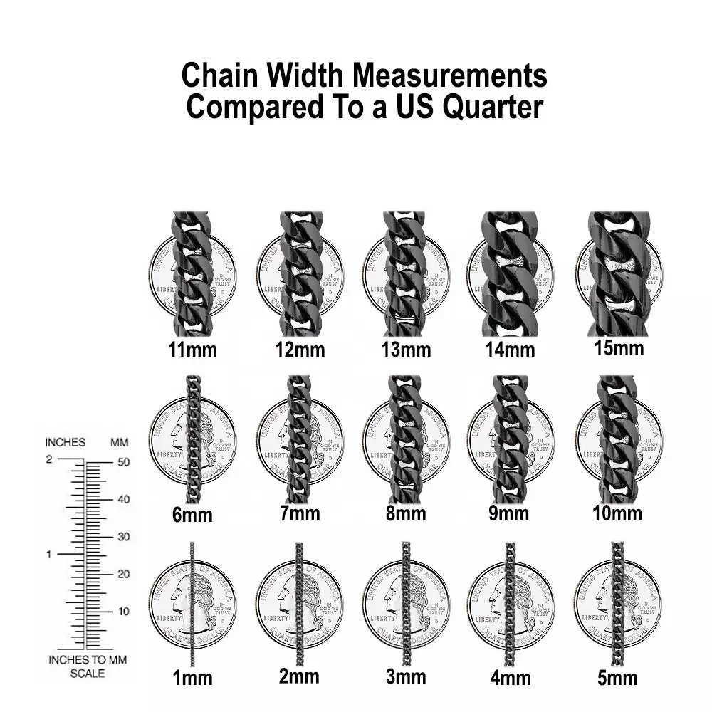 Hot Sale Wholesale Price 10k 14k 18k 22k Solid Gold All mm Size Cuban Link Chain all Size Loose Diamonds Cuban Link Chain