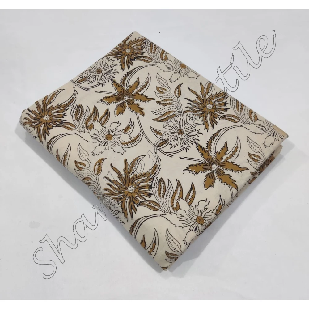 100% Pure Cotton Dress Making Voile Floral Jaipuri Sanganeri Kalamkari Dabu Printed Wholesale Indian Hand Block Printed Fabric