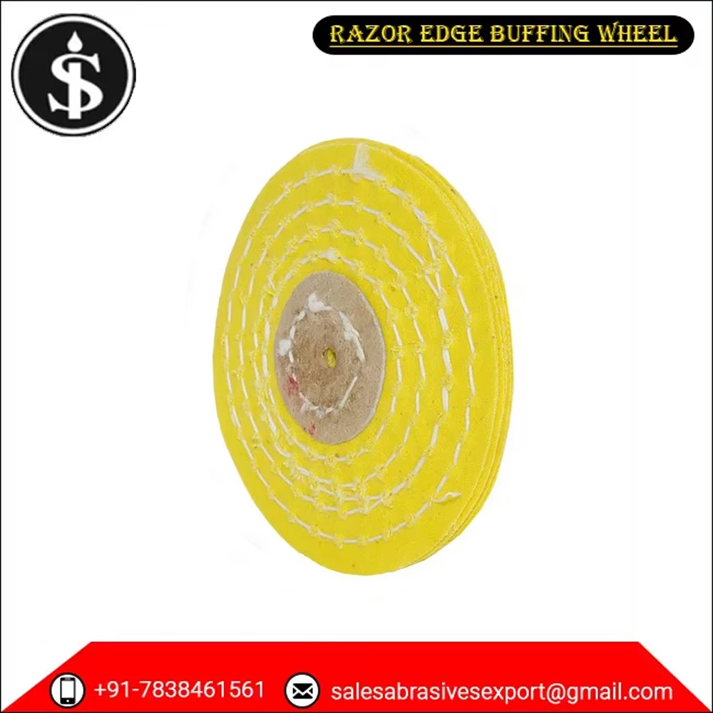 Best Quality Yellow Mill Treated Industrial Grade Razor Edge Buffing Wheel From India