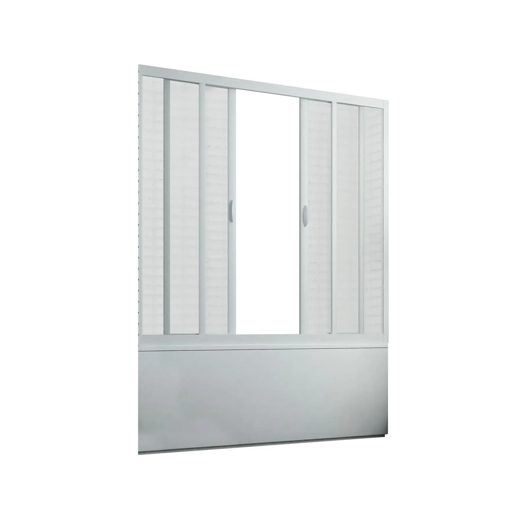 Custom Size Pastel White Niche Bath Screen Durable Acrylic PVC with Sliding Central Opening Home Hotel Shower Bathroom Project