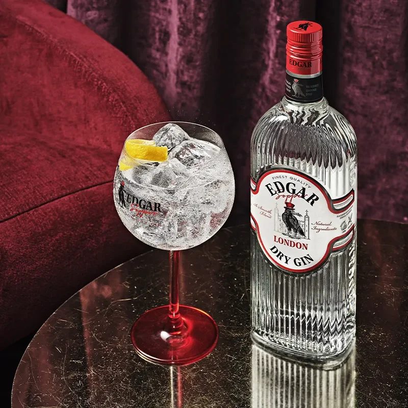 Premium line Top Quality Made in Italy Dry Gin Edgar Sopper 6 x Bottle 100cl ideal for minibar and hotels ready for export