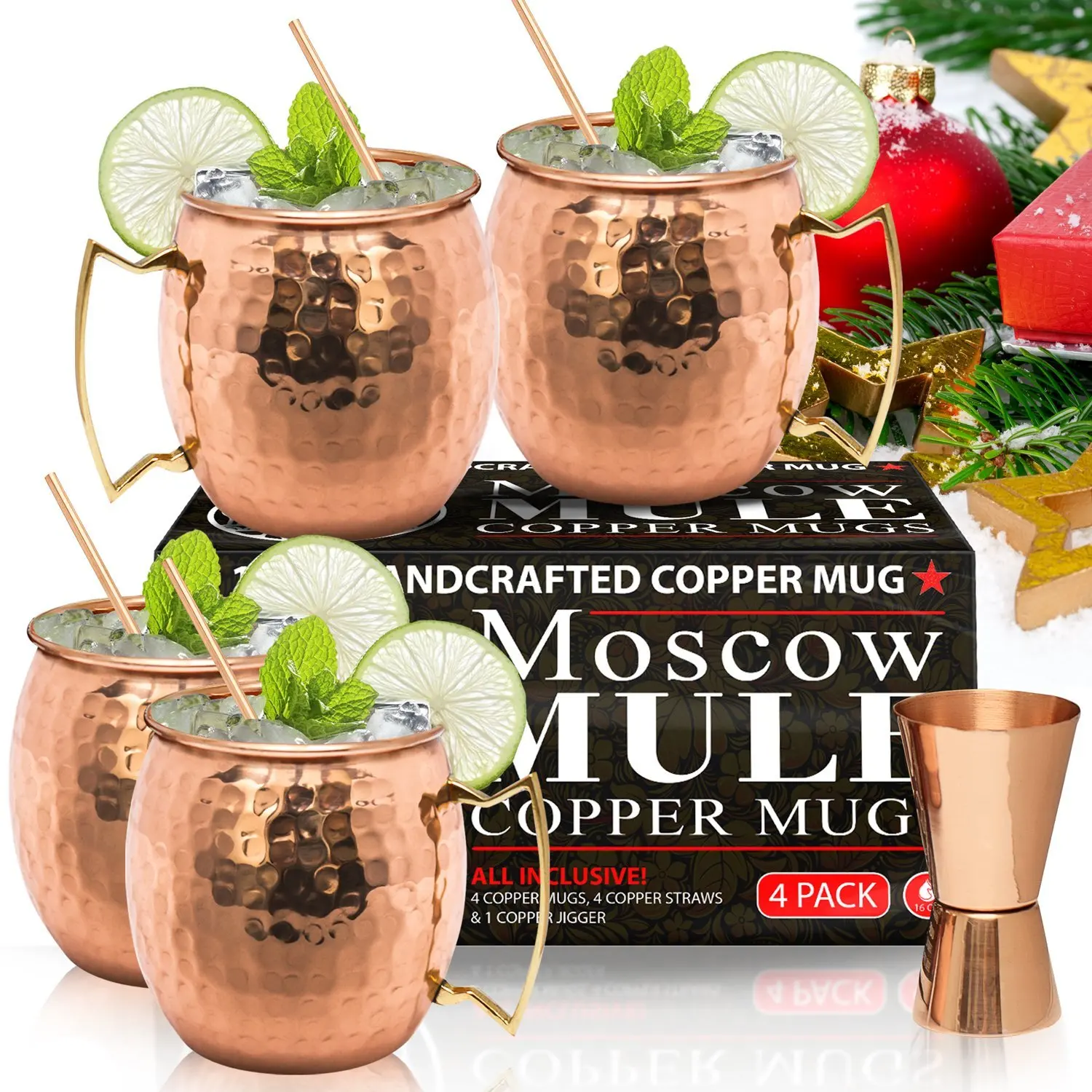 100% медный стакан на 16 унций с ручкой круглая бочка кружка для путешествий и ресторанов настраиваемый логотип кофе
