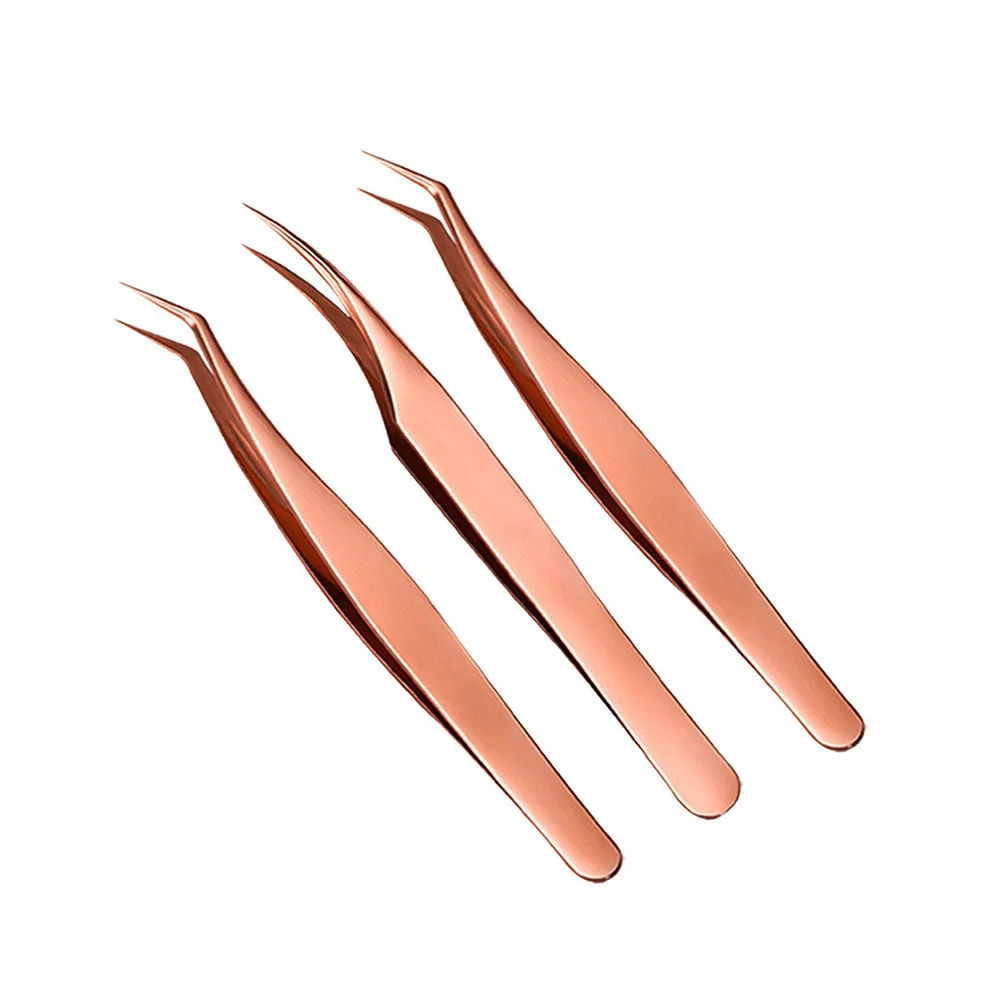 High Quality Stainless Steel Lash Volume Eyelash Extension Fine Tweezers Private Label LOW MOQ
