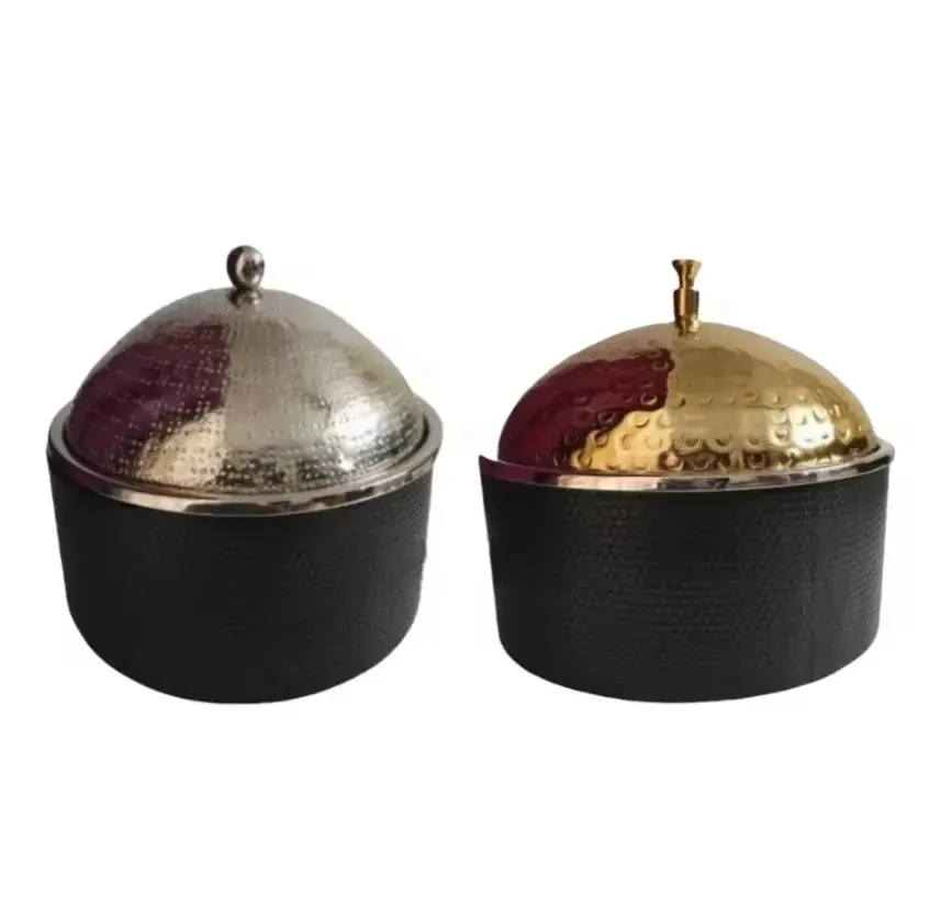 2 Pc Set Dome Shape Hotpot Black/Grey Arabic Cookware Decorative Casserole
