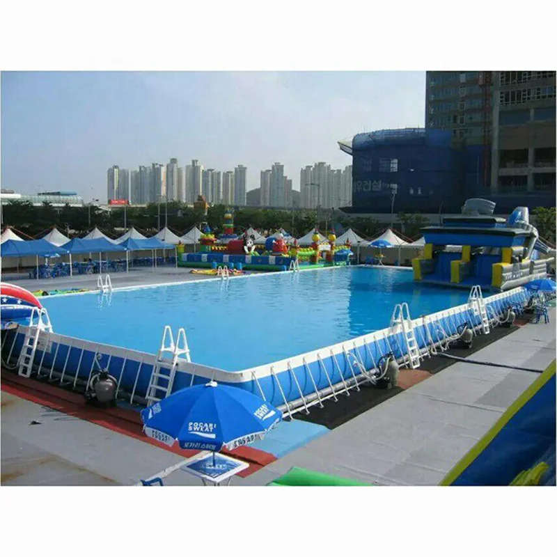 Large Rectangular PVC Intex 4m x 4m x 1.5m Metal Frame Pool Above Ground Pool for Outdoor Swimming Installation