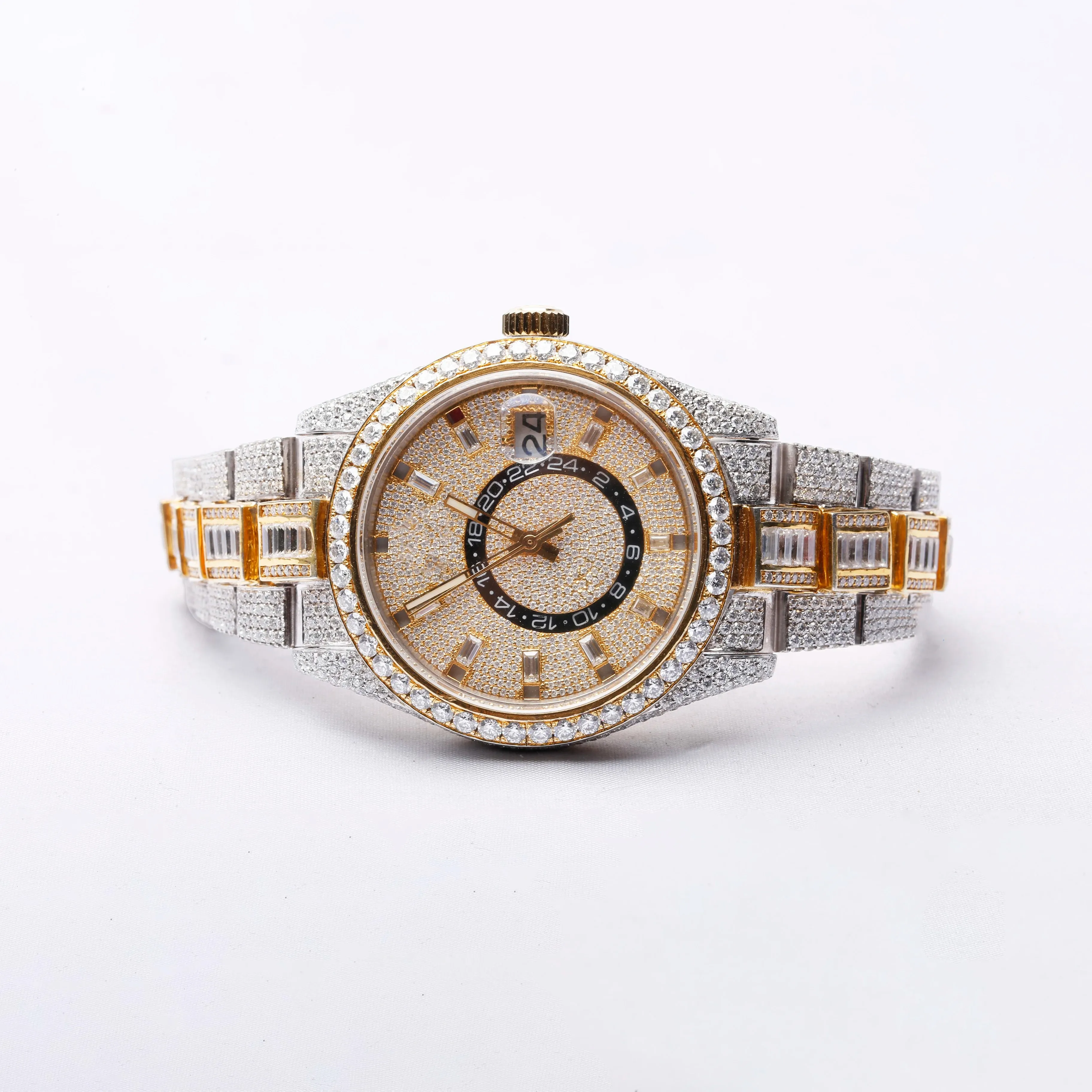 GIA Certified Lab Grown Diamond Titanium Mechanical Watches Hip Hop Diamond VVS Moissanite Mechanical Automatic Watches For Mens