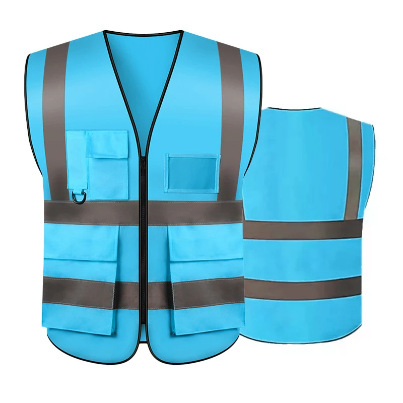 Hot Sales Reflective Safety Vest Mens Unisex Workwear Top Sleeveless Reflective Vest Green High Visilibility Safety Vest